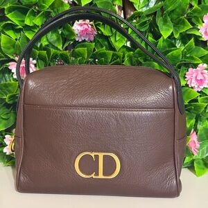 Christian Dior Bi Color Brown Black Leather Bag